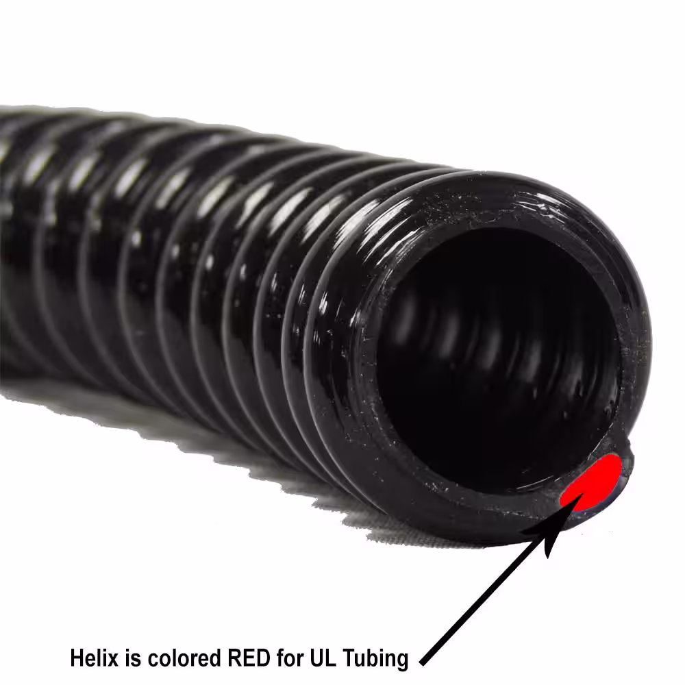 HYDROMAXX 3/4 in. Dia x 25 ft. UL Sizing Black Non Kink, Corrugated, Flexible PVC Pond Tubing