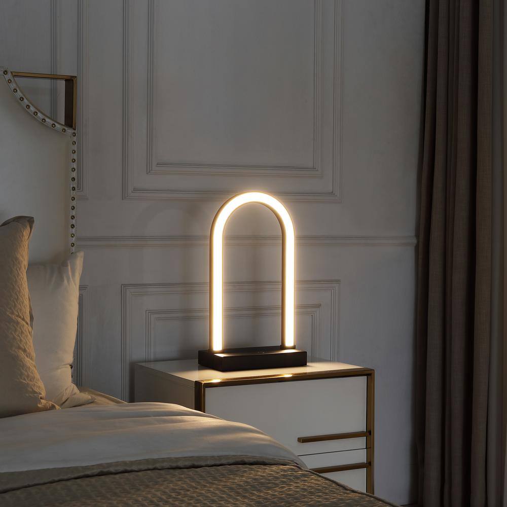 Vidalite LUCÄ By Mercer Project - ARCO, 18 in. Modern LED Arched Table Lamp, 3000K, 834 Lumens, Matte Black
