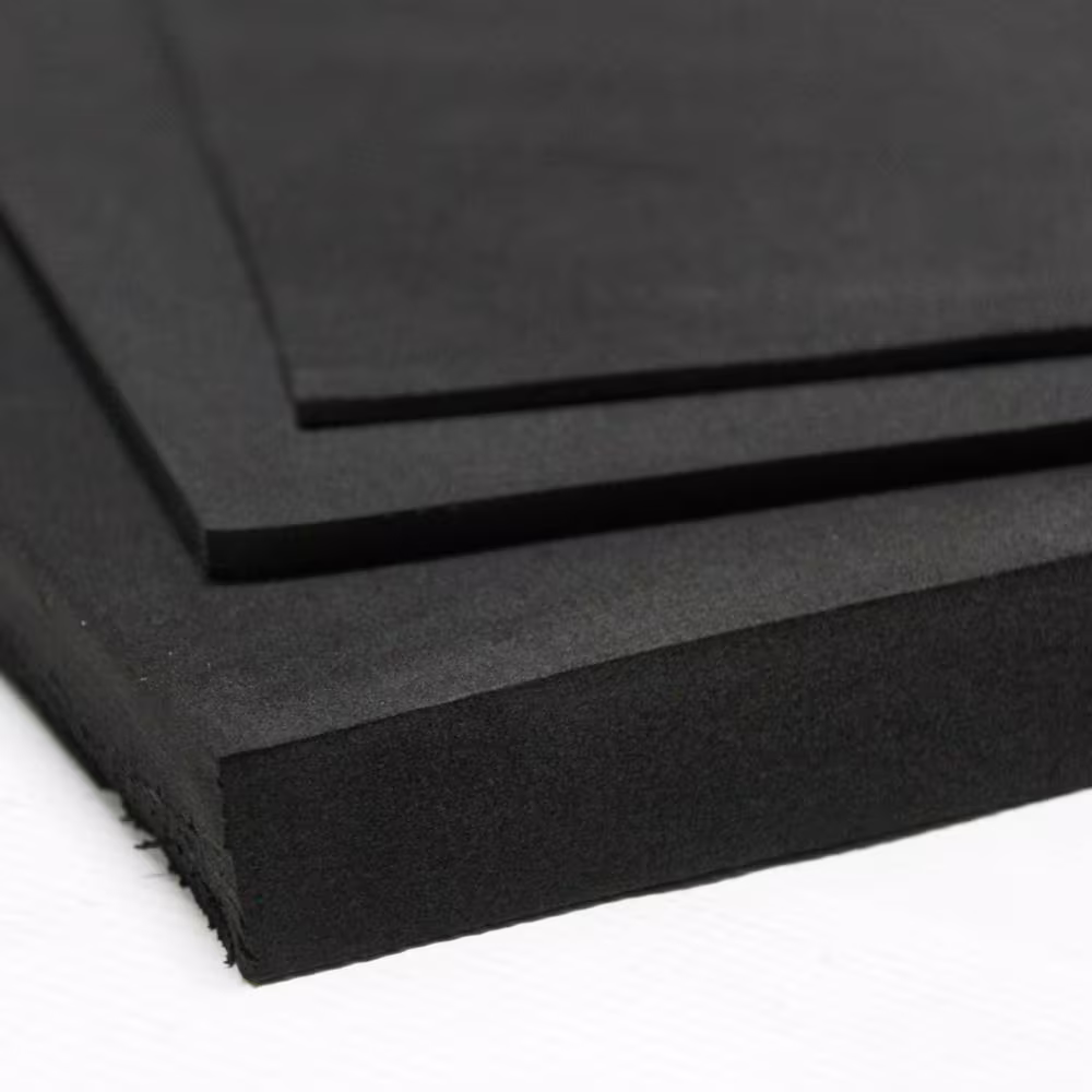 Rubber-Cal Closed Cell Sponge Rubber Neoprene 1 in. x 39 in. x 78 in. Black Foam Rubber Sheet