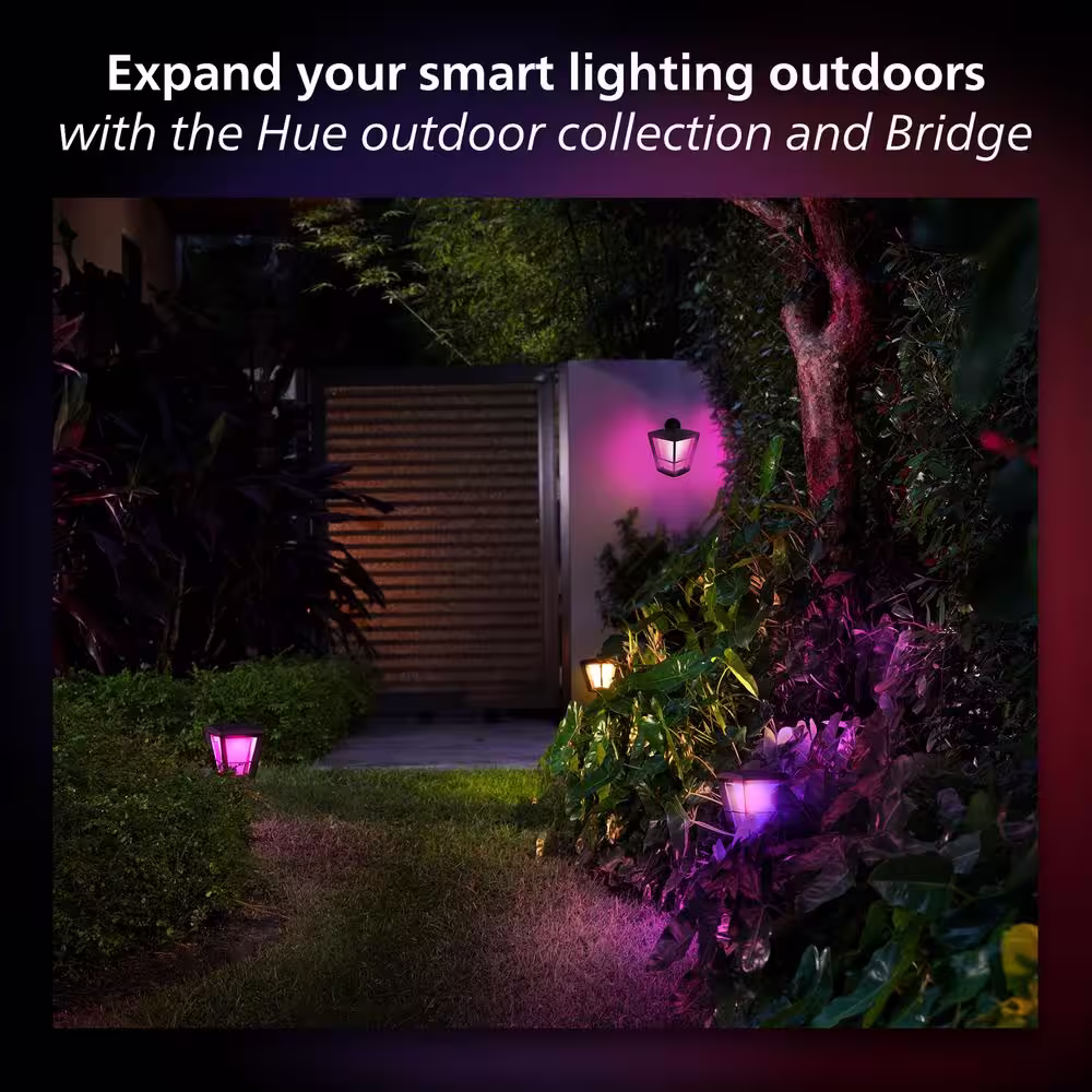 Philips Hue Lily XL Outdoor Black Spot Light Smart Color Changing Low Voltage Plug-In Integrated LED Light Extension (1-Pack)