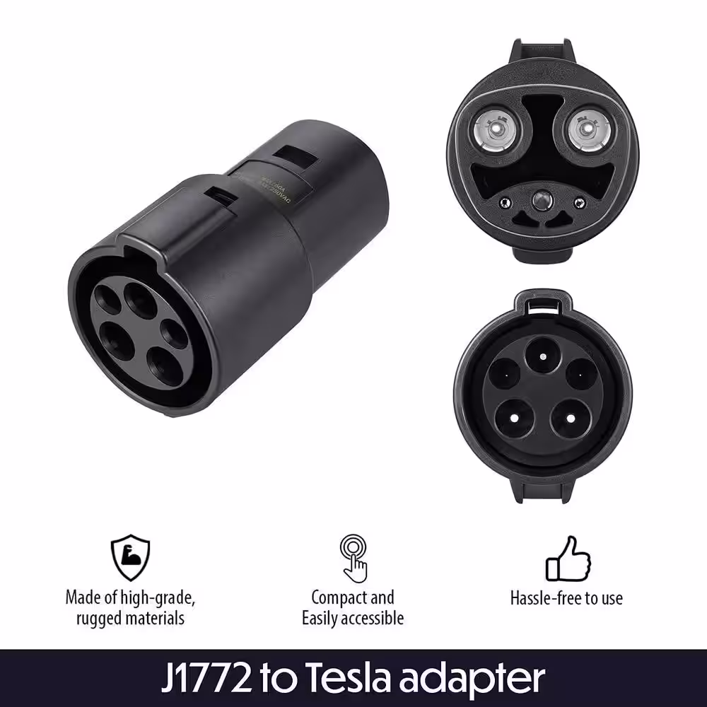 LECTRON J1772 to Tesla Charging Adapter - 60A 250V AC - For Tesla Model 3/S/X/Y - SAE J1772 Electric Vehicle (EV) Chargers