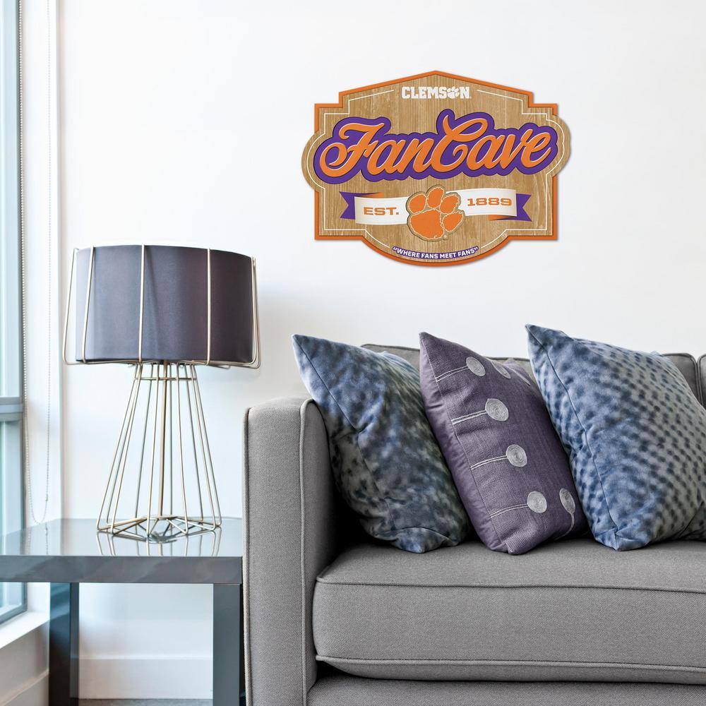 YouTheFan NCAA Clemson Tigers Fan Cave Decorative Sign