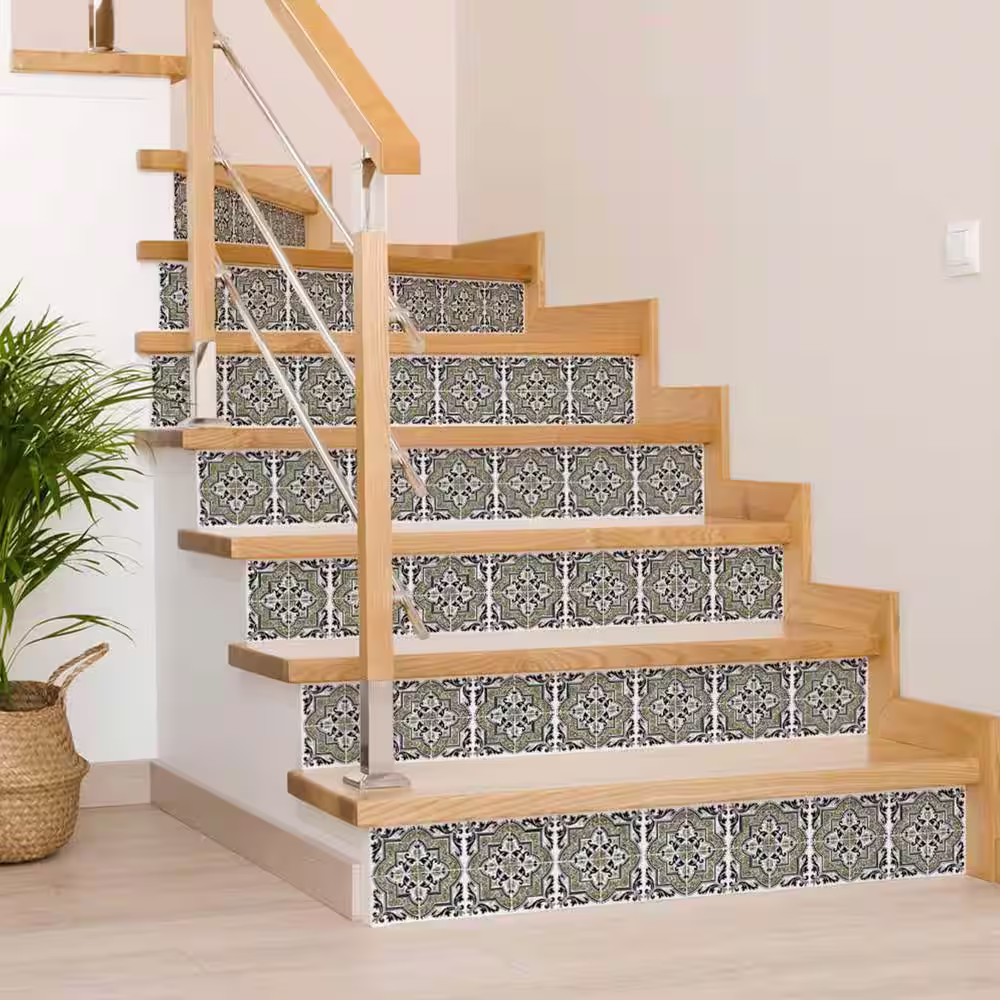 None Black/Green H30 7 in. x 7 in. Vinyl Peel and Stick Tile (24-Tiles, 8.17 sq. ft./Pack)