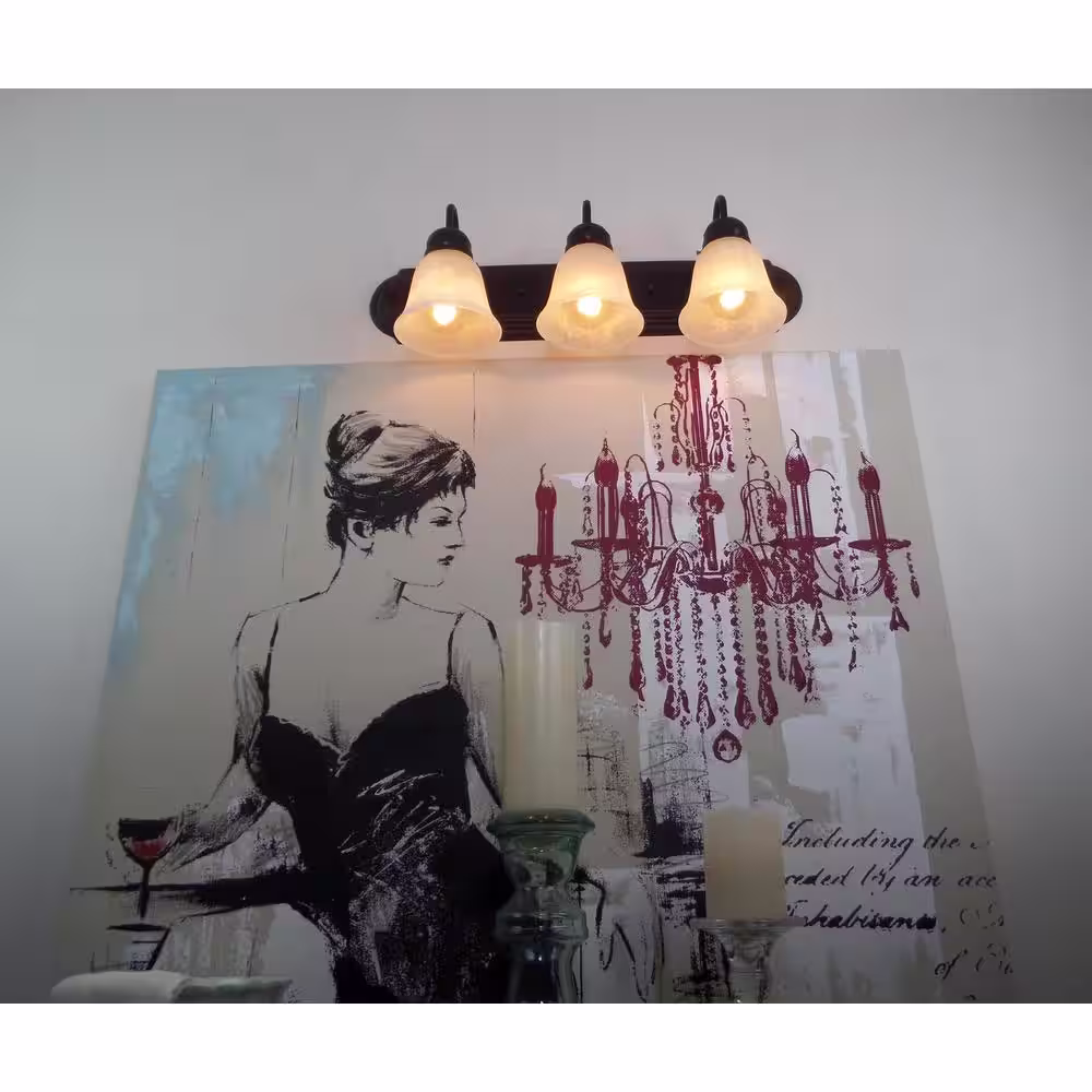 None Monica 3-Light Oil Rubbed Bronze Bathroom Vanity Light