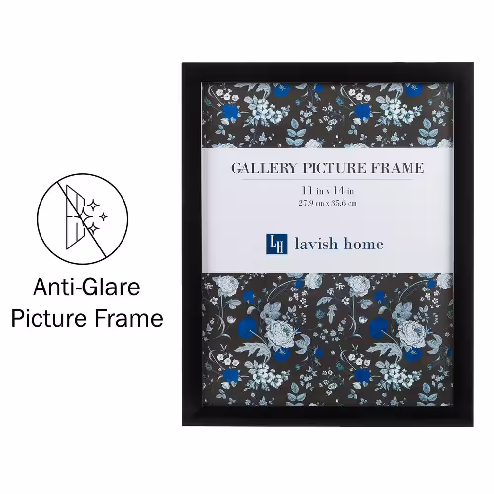 Lavish Home 11 in. x 14 in. Black Picture Frame (6-Pack)
