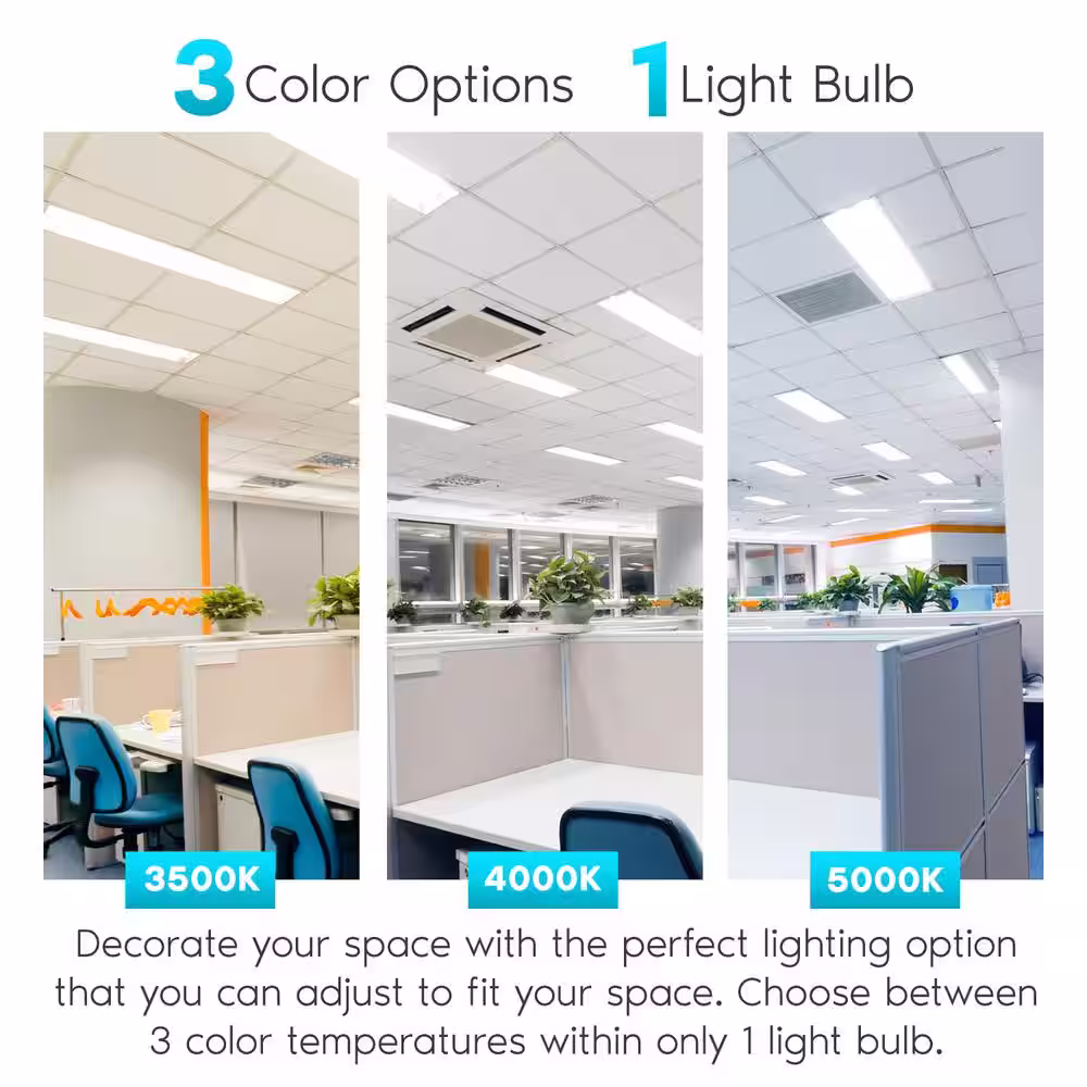 LUXRITE 8-Watt 2 ft. Linear T8 LED Tube Light Bulb 3 Color Selectable Single and Double End Powered 960 Lumens F17T8 (30-Pack)