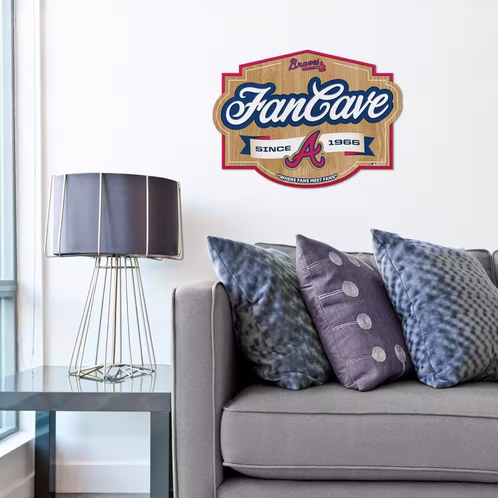 YouTheFan MLB Atlanta Braves Fan Cave Decorative Sign
