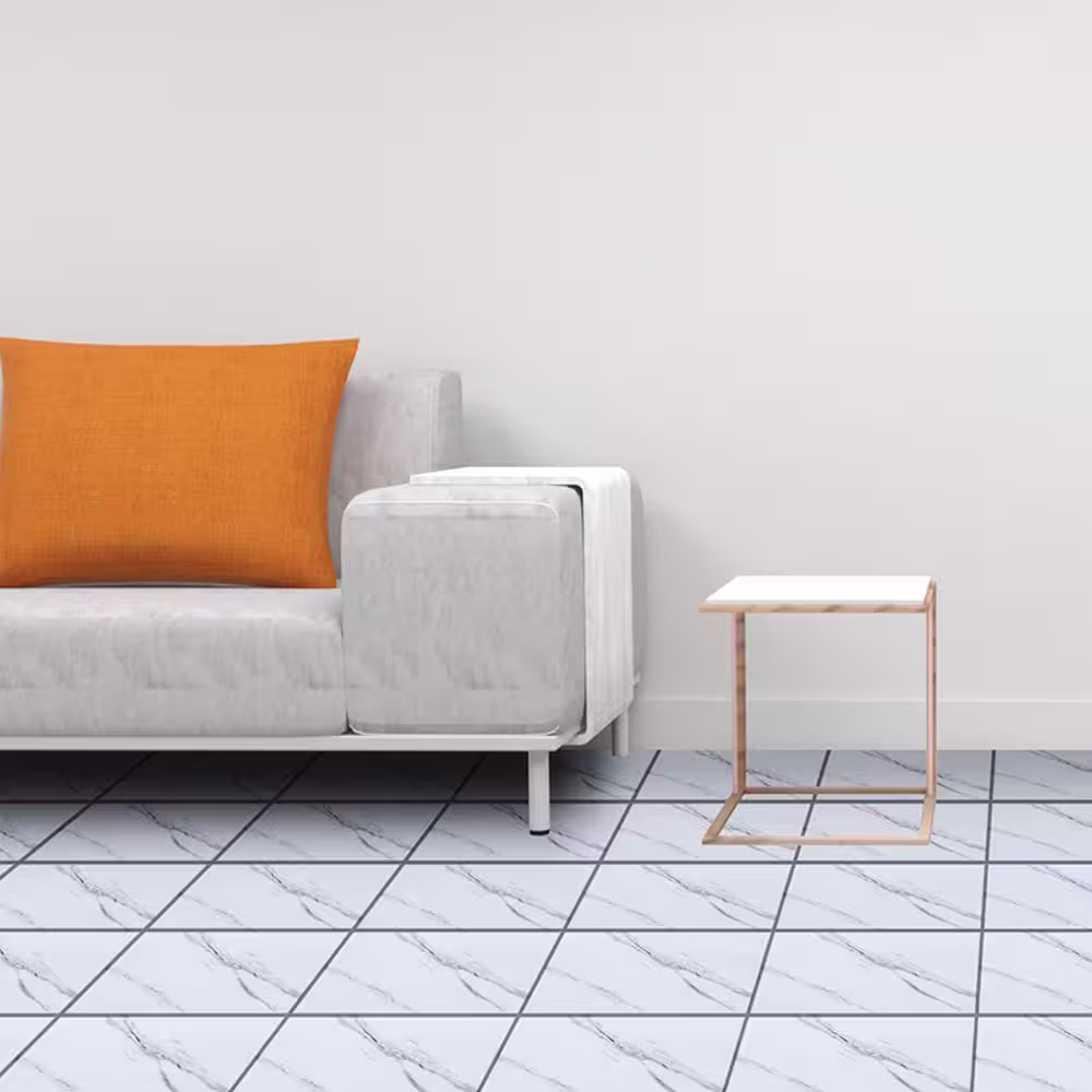 Dundee Deco Falkirk Fermoy 12 in. W x 24 in. L White Peel and Stick Luxury Vinyl Tile Flooring (108 sq. ft./case)