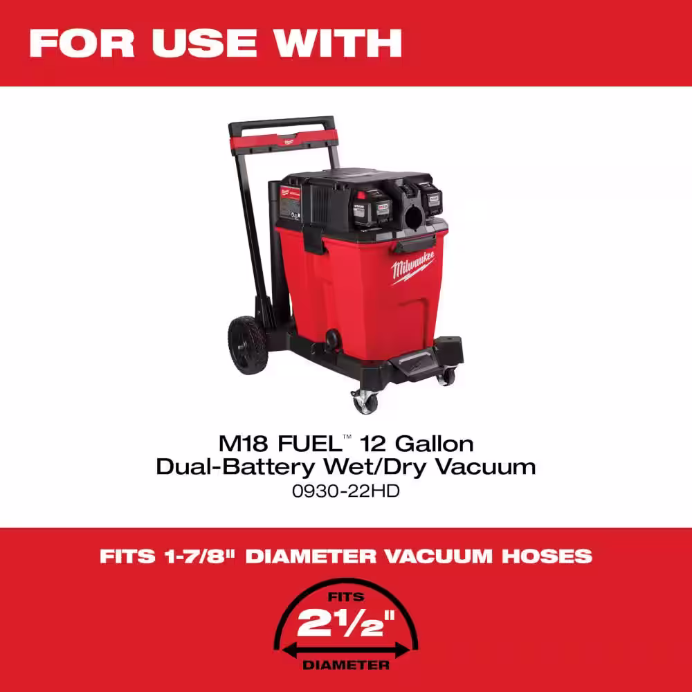 Milwaukee 2-1/2 in. Round Brush Tool for Wet/Dry Shop Vacuums (1-Piece)