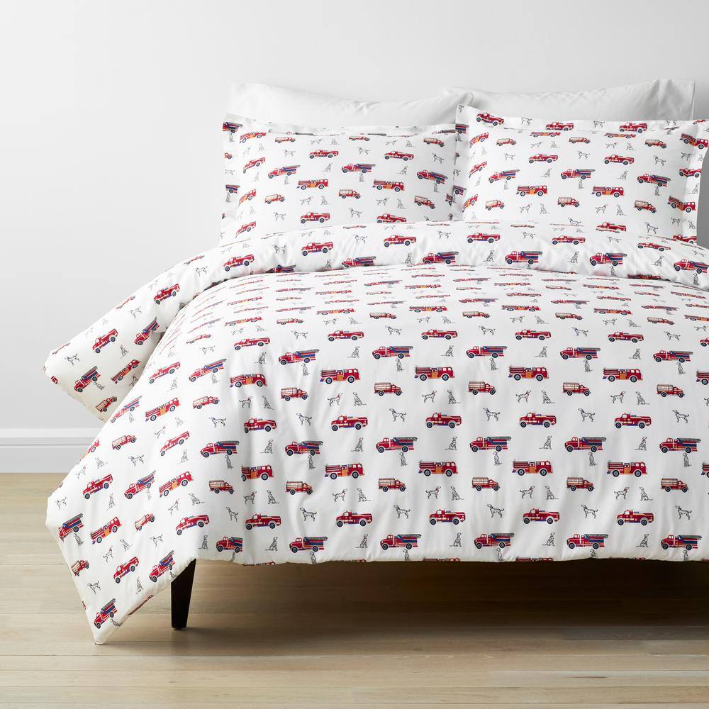 Company Kids by The Company Store Company Kids Fireman's Best Friend Multicolored Organic Cotton Percale Standard Pillowcase (Set of 2)