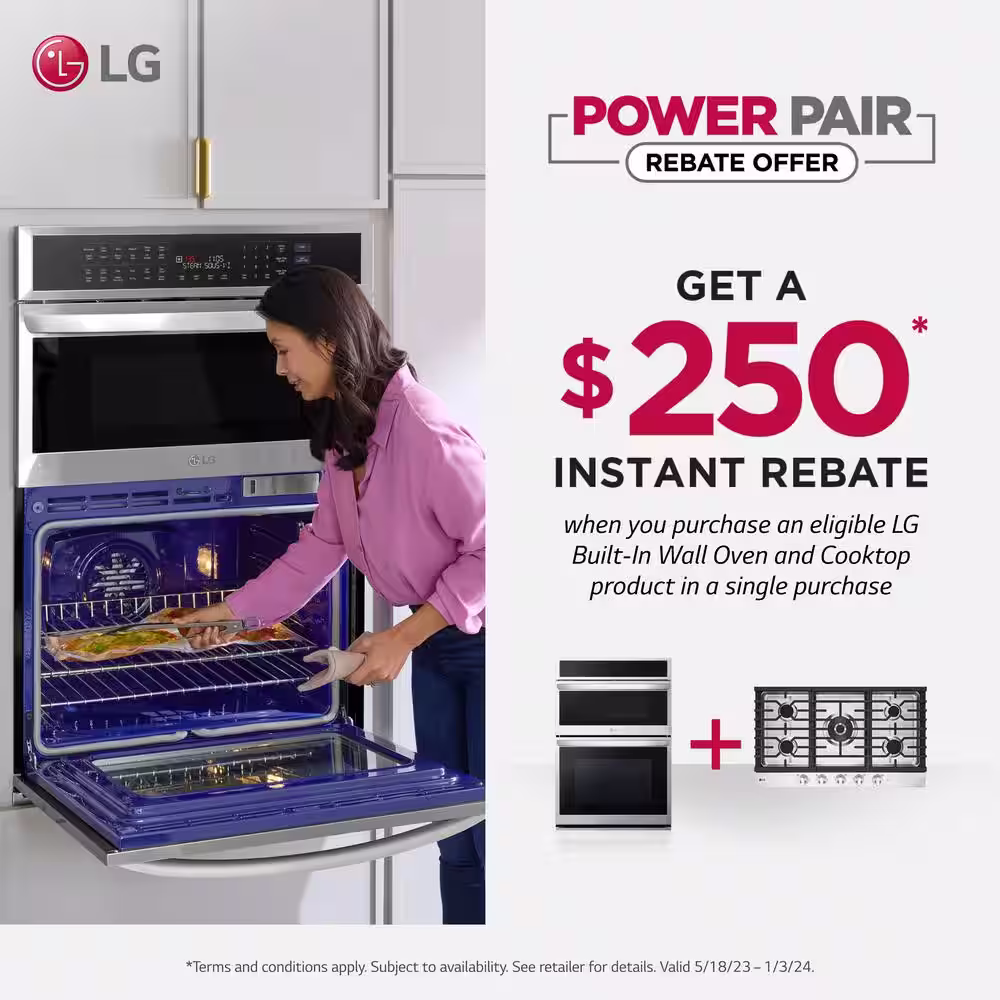 LG 30 in. Combination Double Electric Smart Wall Oven w/Convection, EasyClean, Built-in Microwave in Stainless Steel