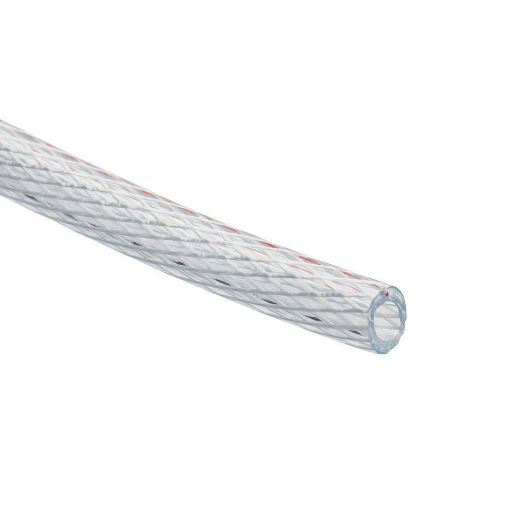HYDROMAXX 3/4 in. I.D. x 1 in. O.D. x 100 ft. Braided Clear Non Toxic, High Pressure, Reinforced PVC Vinyl Tubing