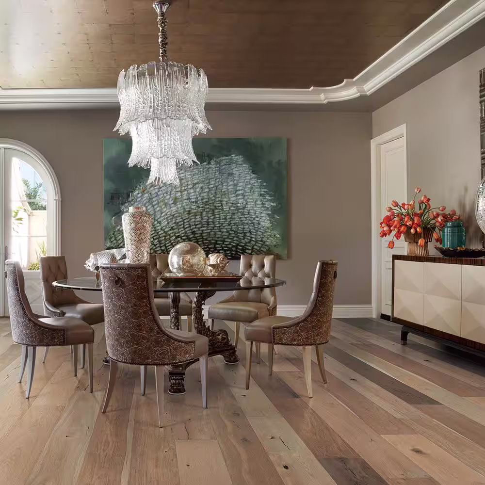Malibu Wide Plank Silver Sands French Oak 9/16 in T x 8.7 in W Water Resistant Wire Brush Engineered Hardwood Flooring (1357 sqft/pallet)