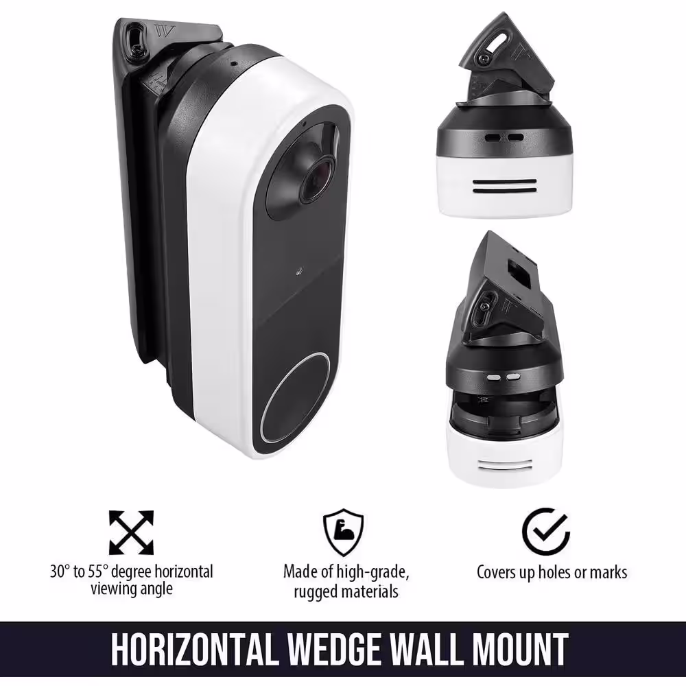Wasserstein 35Â° to 55Â° Horizontal Wedge Wall Mount Compatible with Arlo Essential Wire-Free Doorbell