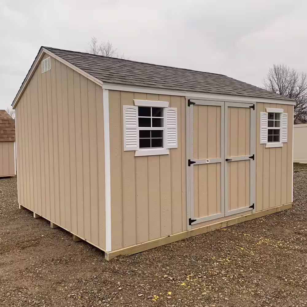LITTLE COTTAGE CO. Value Workshop 12 ft. x 16 ft. Wood Shed Precut Kit with Floor
