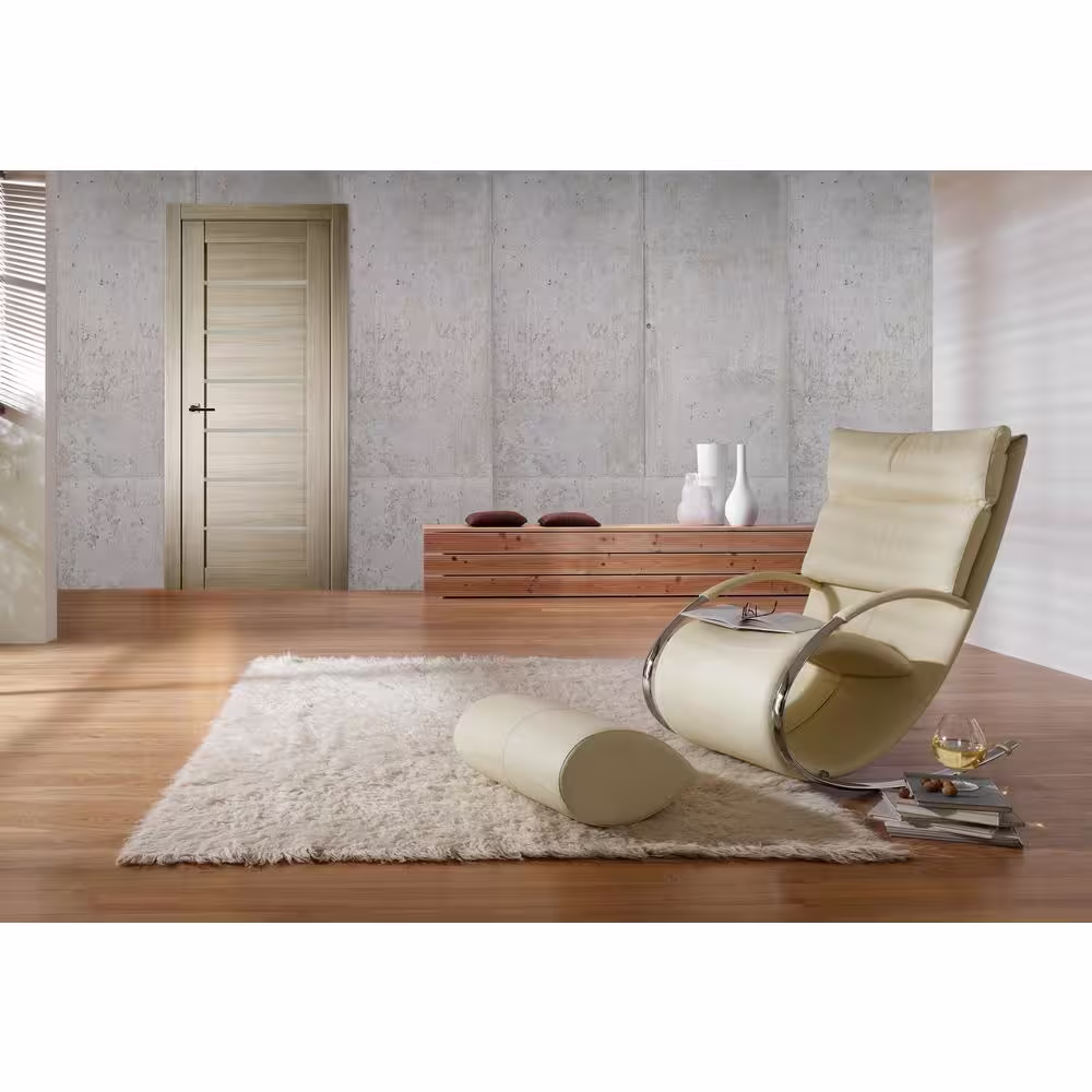 Belldinni Alba 30 in. x 80 in. No Bore 6-Lite Solid Core Frosted Glass Shambor Finished Wood Composite Interior Door Slab