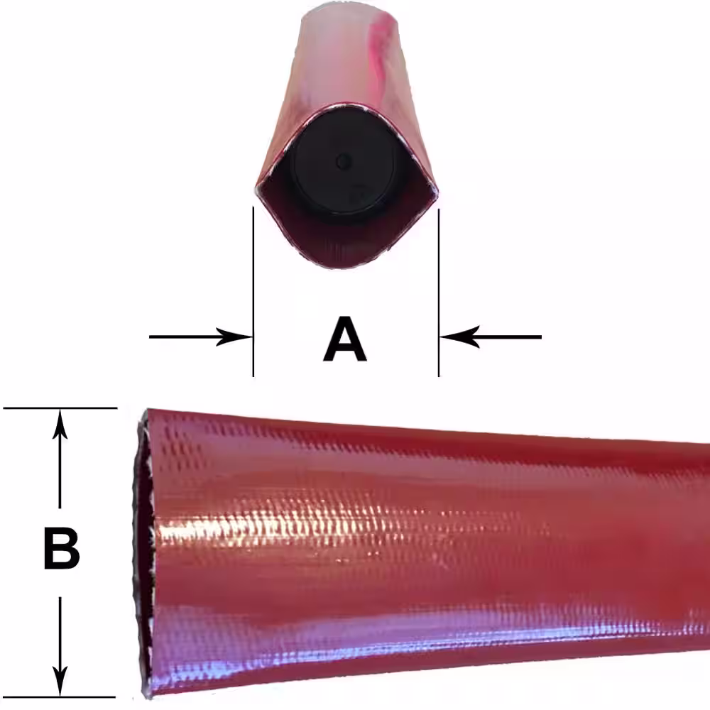 HYDROMAXX 3 in. Dia x 100 ft. Red PVC 10 Bar High Pressure Lay Flat Discharge and Backwash Hose