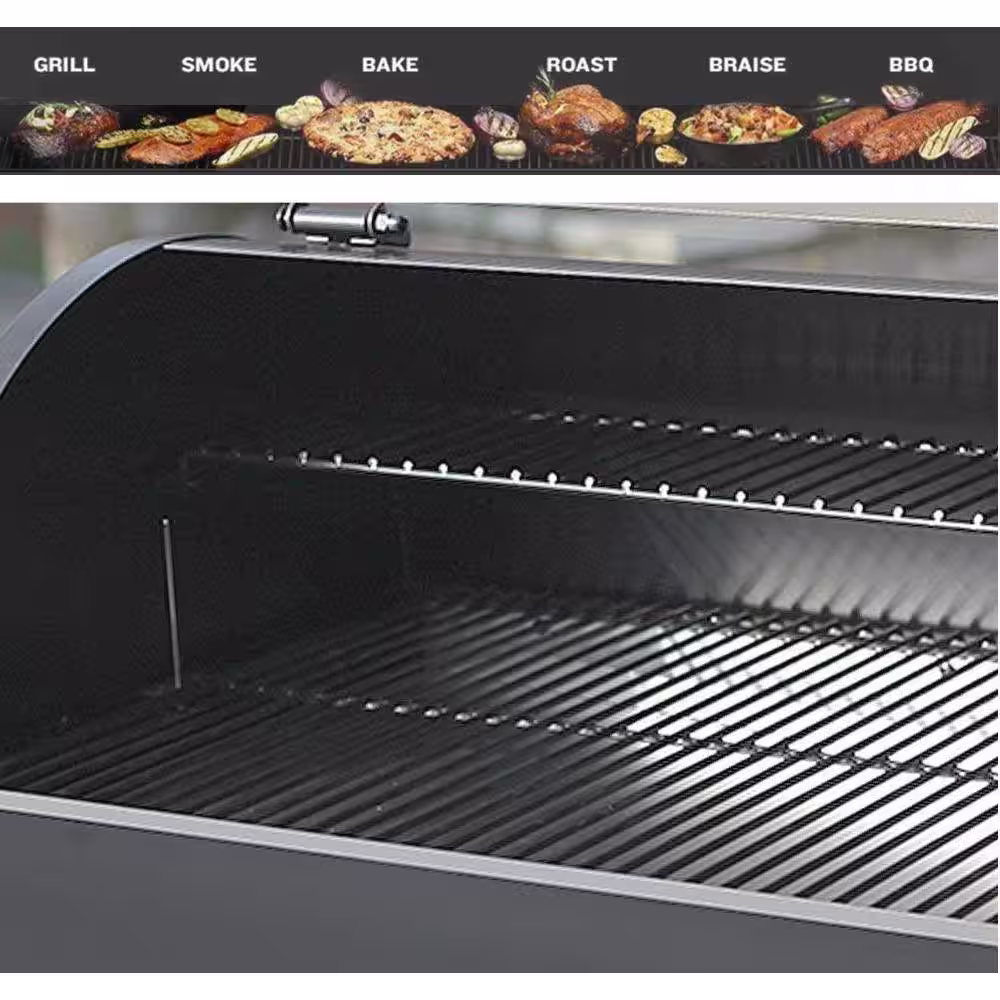 DIRECT WICKER Z-Grills Wood Pellet Grill Outdoor BBQ Grills with Smoker in Black