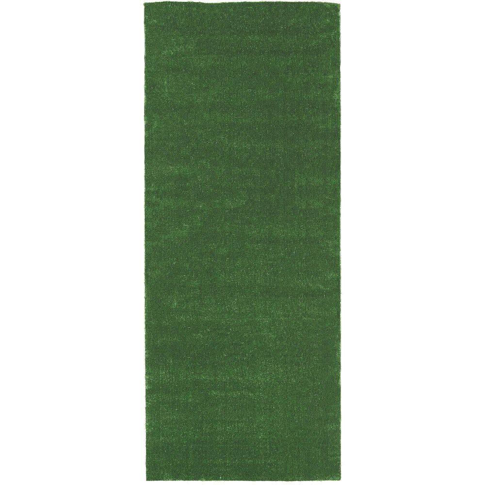 Sweet Home Stores Meadowland Collection Waterproof Solid Indoor/Outdoor 7 ft. x 12 ft. Green Artificial Grass Area Rug