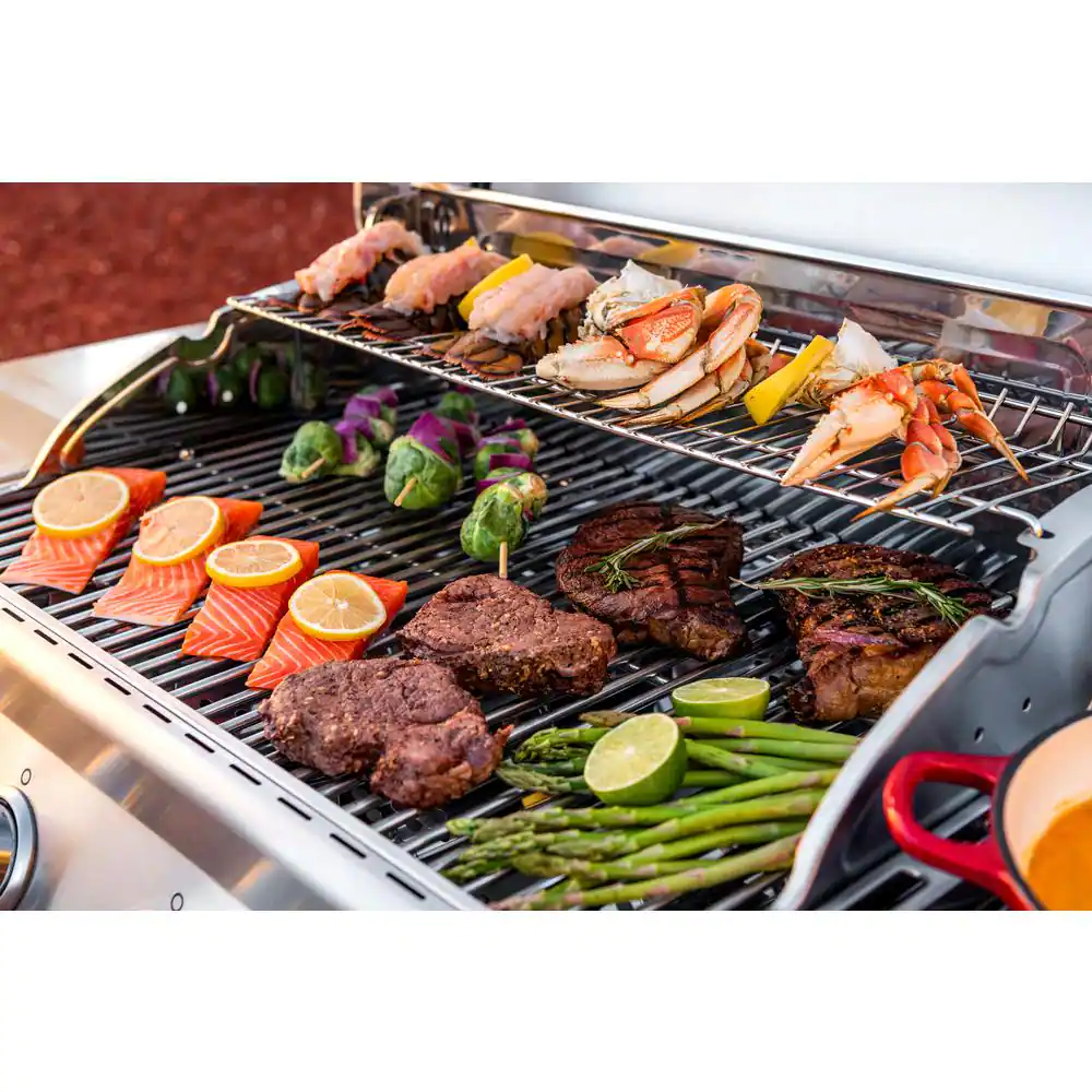 Nexgrill 4-Burner Propane Gas Grill in Stainless Steel with Side Burner