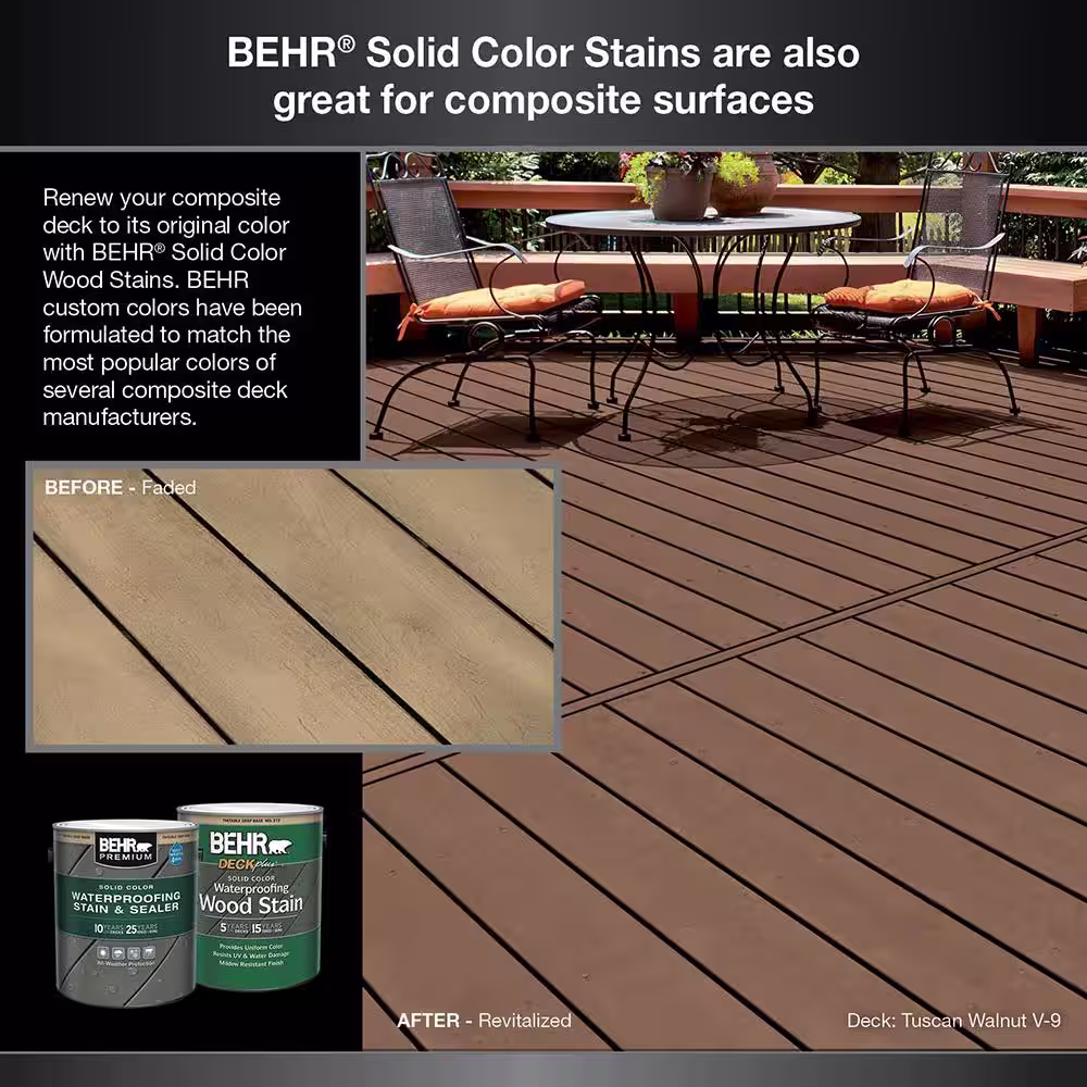 BEHR PREMIUM 5 gal. #6694 Silver Gray Solid Color Waterproofing Exterior Wood Stain and Sealer