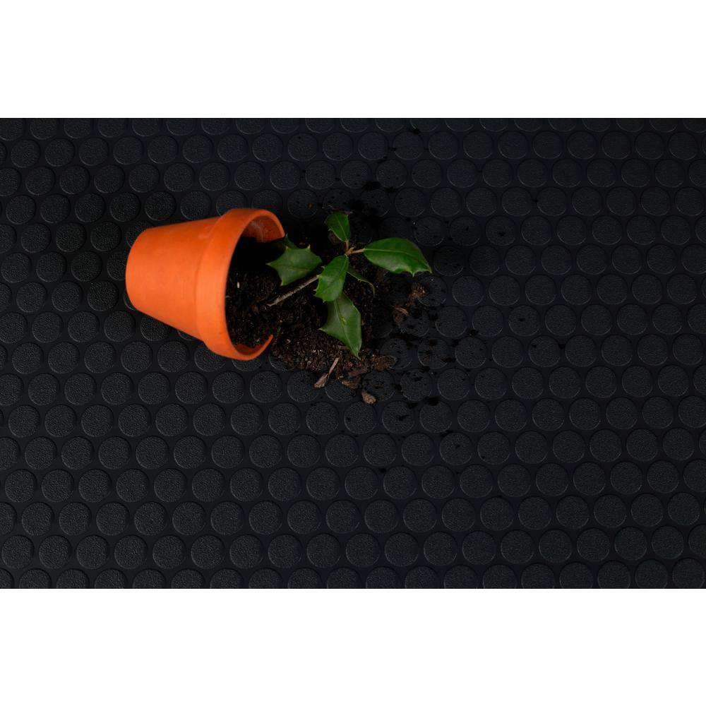 G-Floor Trailer Flooring Midnight Black Small Coin Commercial Vinyl Sheet Flooring (8.5 ft. W x 20 ft. L)