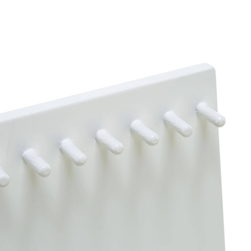 None 14 in. White Wood Jewelry Holder with 10-Pegs