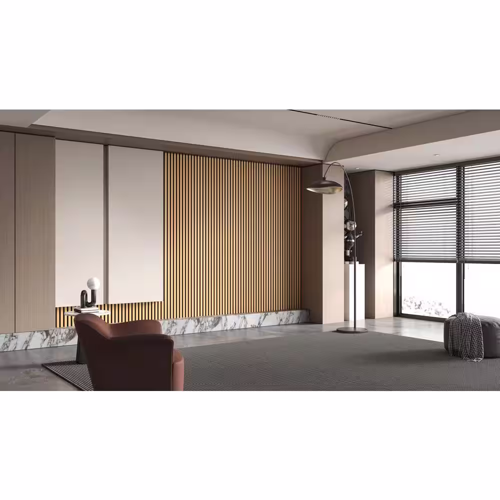 Ejoy SAMPLE 10 in. x 6 in x 0.8 in. Acoustic Vinyl Wall Cladding Siding Board in American Oak (Sample, 1 piece)