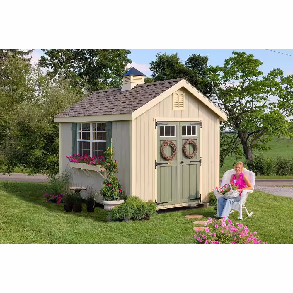 None Colonial Williamsburg 12 ft. x 12 ft. Wood Storage Shed DIY Kit with Floor Kit