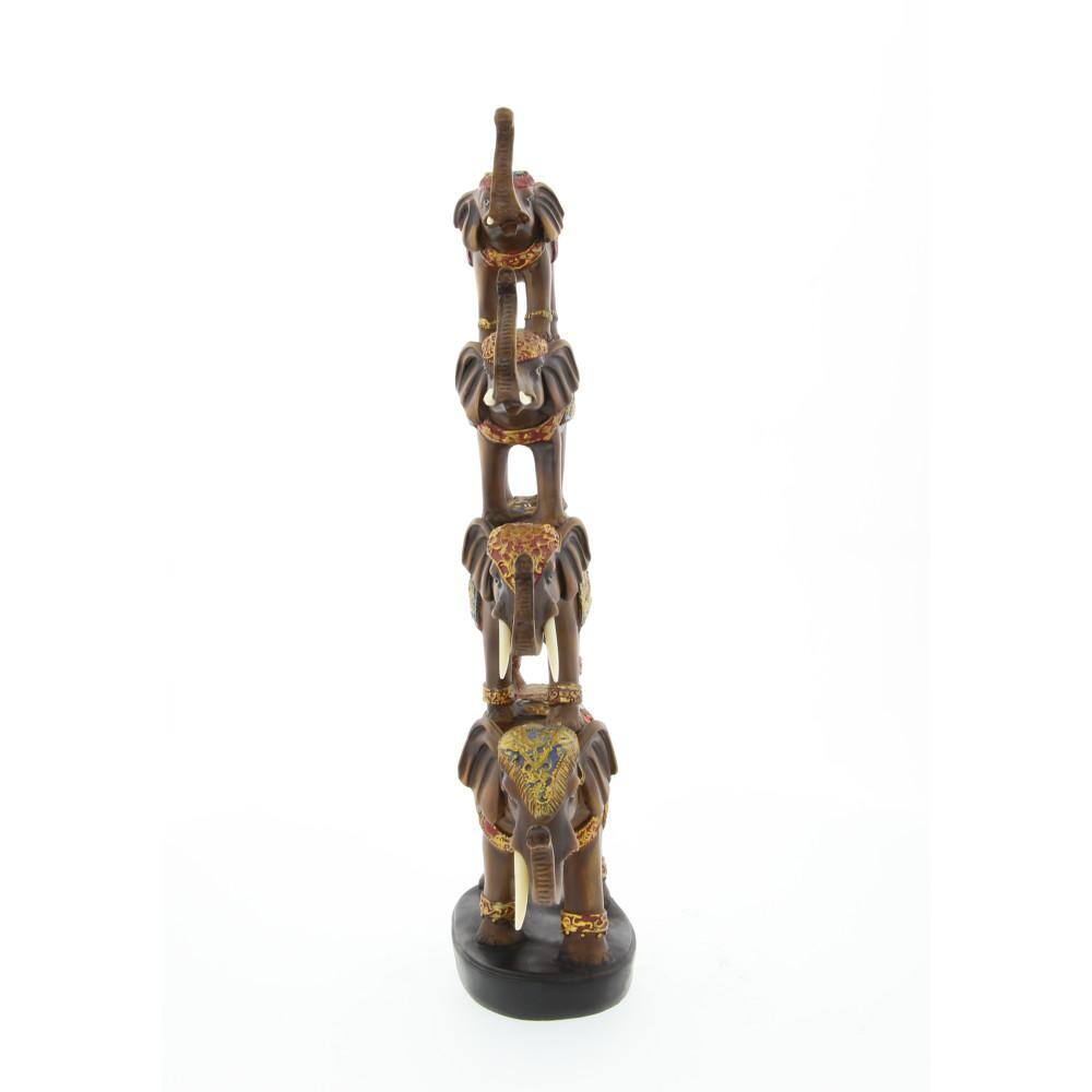 Litton Lane Brown Polystone Elephant Sculpture