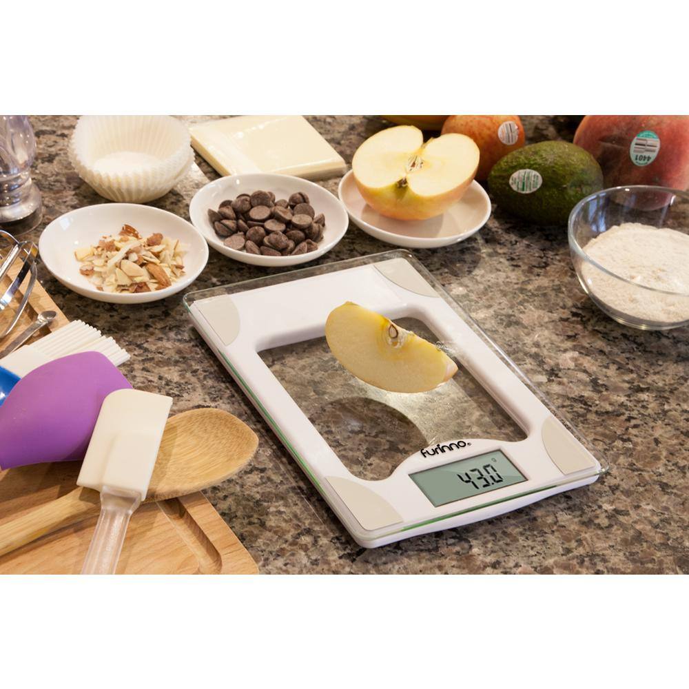 Furinno DaPur Digital Precision Kitchen Scale with Glass Top