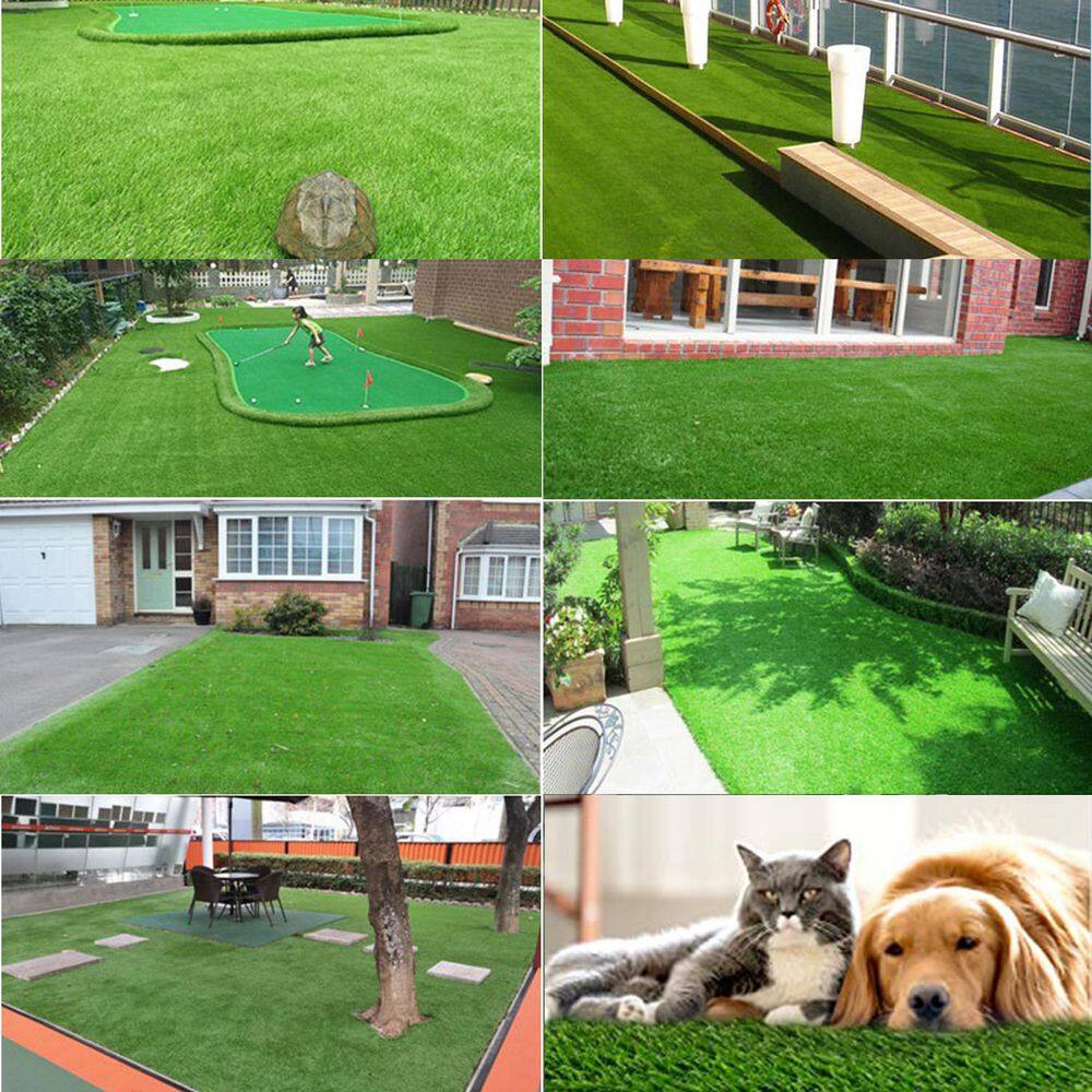 Agfabric 6 ft. x 4 ft. Green Artificial Grass Carpet 1.18 in. Mat for Outdoor Garden Landscape Balcony Dog Grass Rug