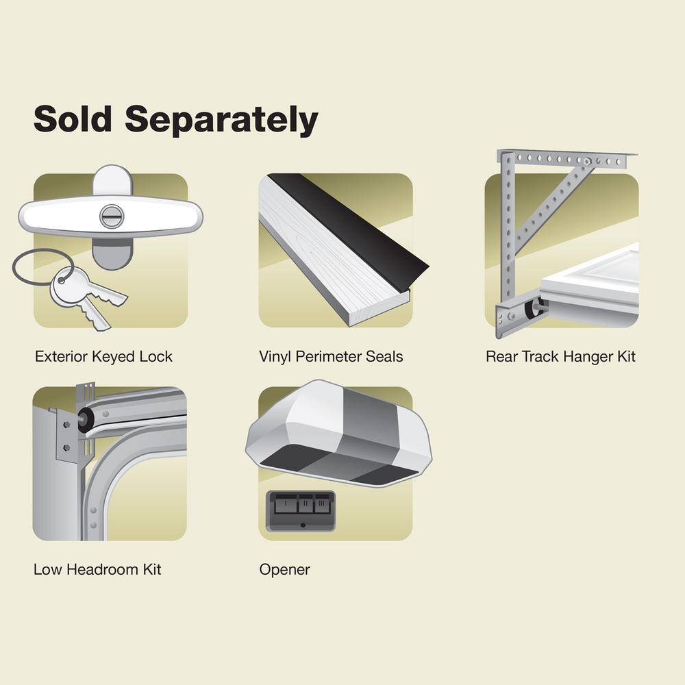 Clopay Gallery Steel 9 ft. x 7 ft. 18.4 R-Value Insulated Sandstone Garage Door with Decorative Windows