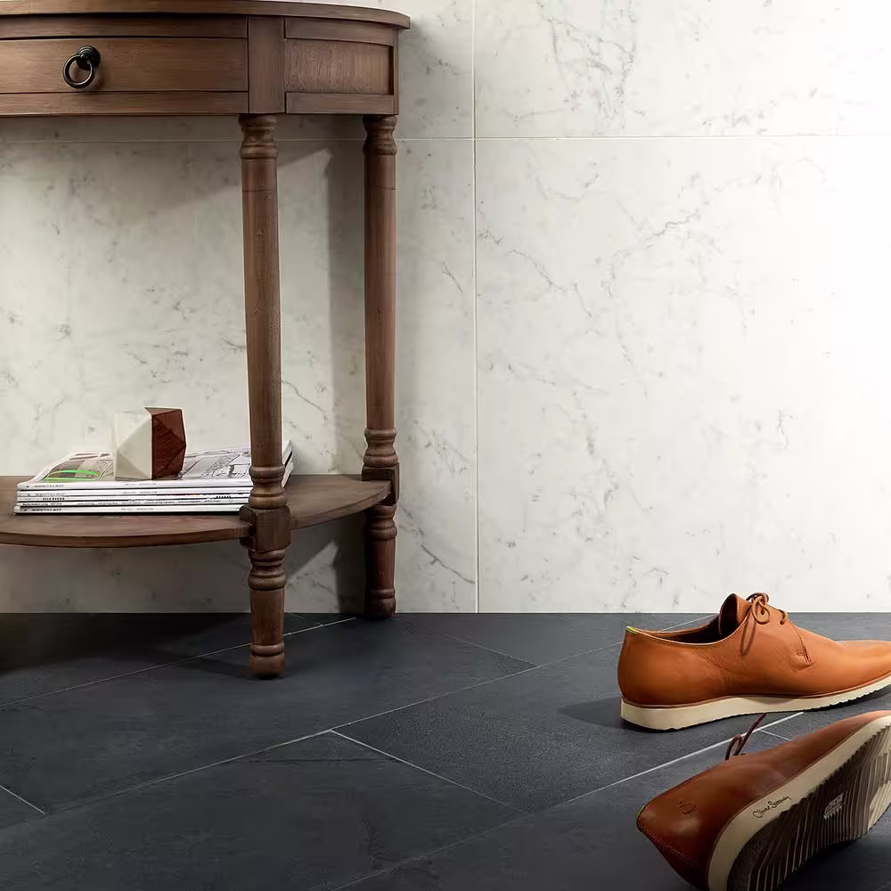 Ivy Hill Tile Copley Nero 12 in. x 24 in. x 10mm Matte Stone Look Porcelain Floor and Wall Tile (6-piece / 11.62 sq. ft. / case)