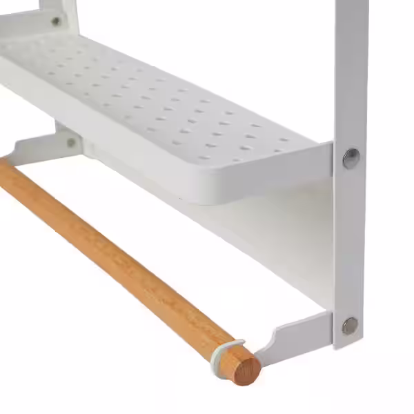 HOUSEHOLD ESSENTIALS Magnetic Metal Paper Holder with 2 shelves in White