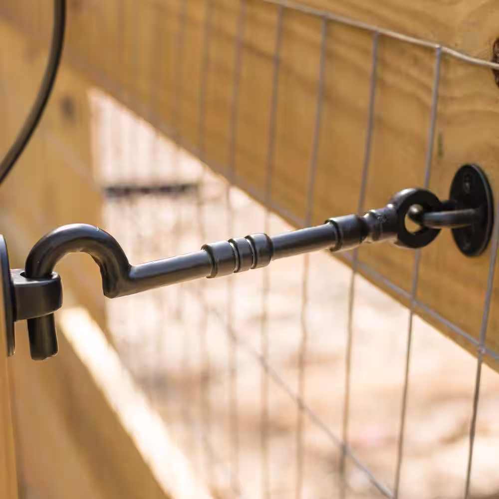 Everbilt 6 in. Black Decorative Hook and Eye