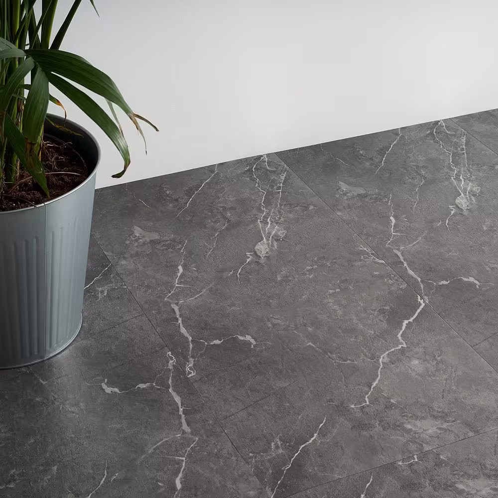 Ivy Hill Tile Duren Marbello Dark Gray 28MIL x 18 in. W x 36 in. L Glue Down Waterproof Luxury Vinyl Plank Flooring (36 sqft/case)