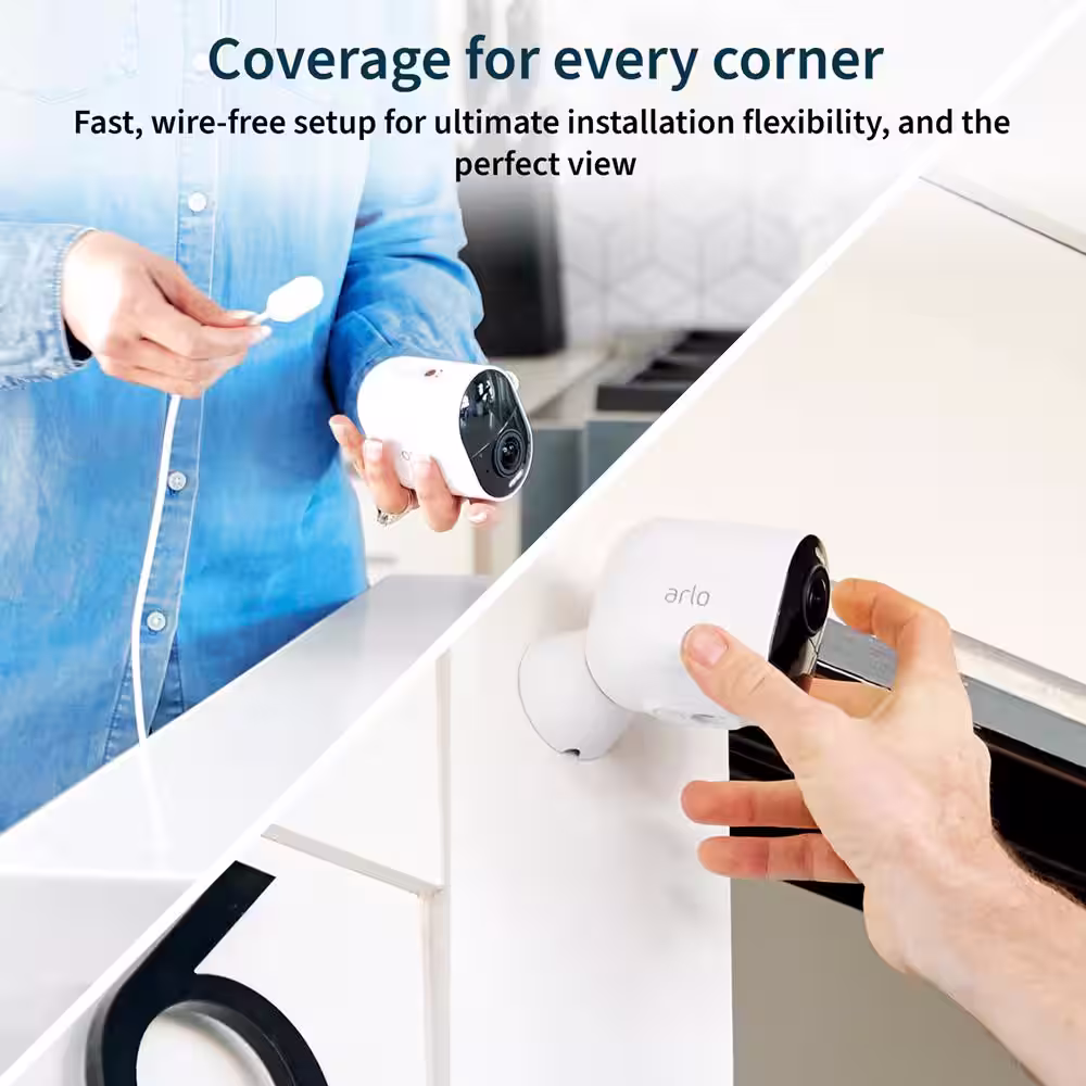 Arlo Ultra 2 Spotlight Camera - Wireless Security, 4K Video & HDR, Color Night Vision, 2-Way Audio, 2 Pack, White
