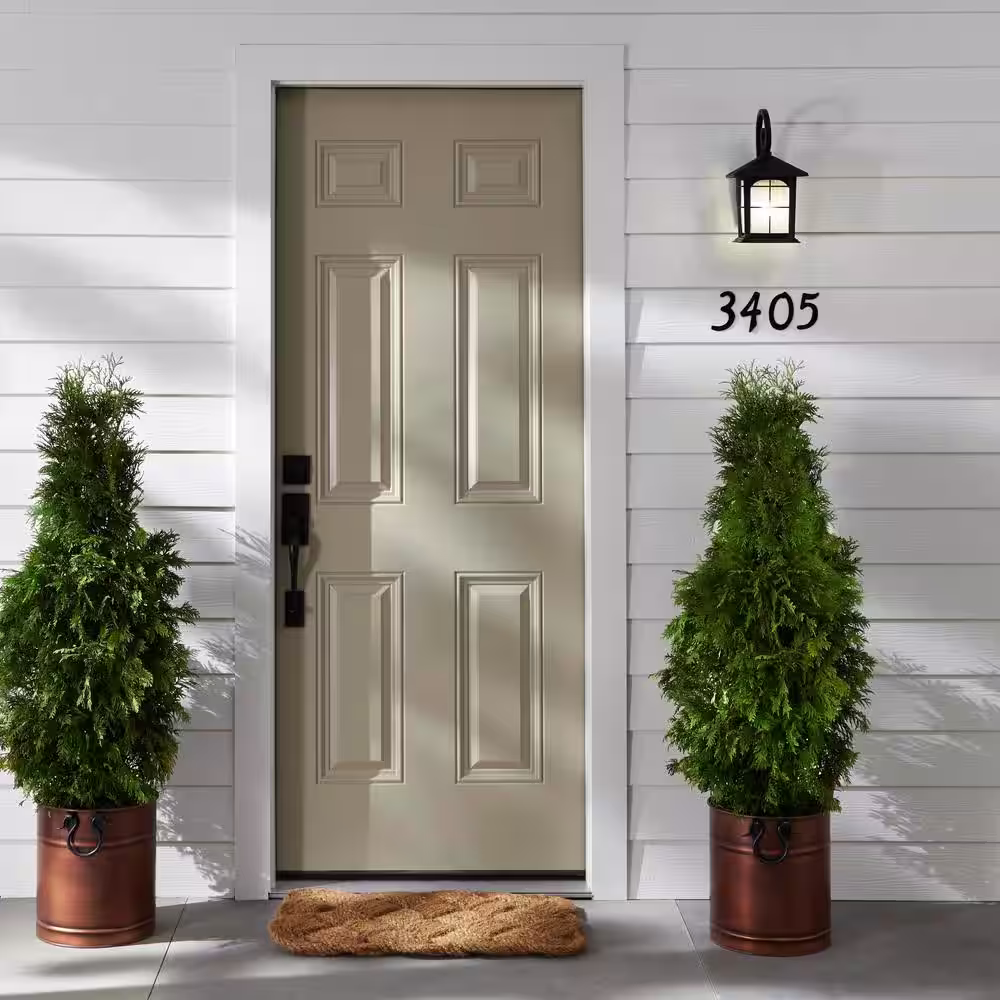Everbilt 4 in. Black Nail-On Aluminum House Number 5