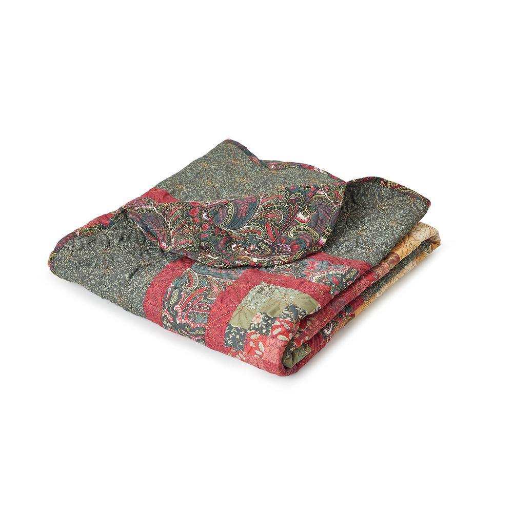 DONNA SHARP Spice Postage Stamp Green Polyester Throw