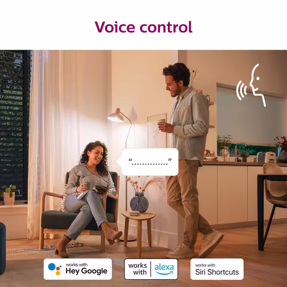 Philips 60-Watt Equivalent A19 LED Smart Wi-Fi Tunable White Smart Light Bulb powered by WiZ with Bluetooth (1-Pack)