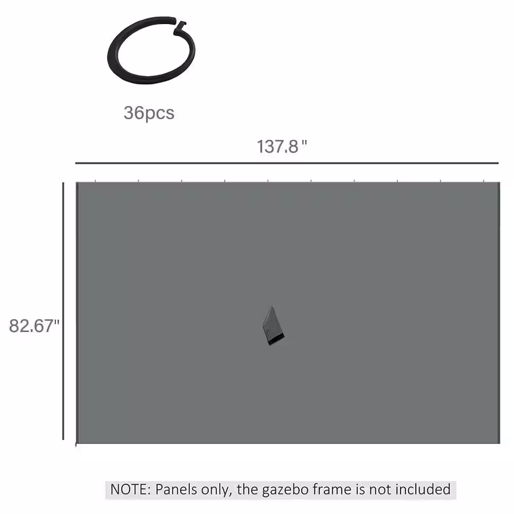 None 12 ft. x 10 ft. Gazebo Replacement Sidewall with Zippers, 4-Side Mesh Walls for Patio Gazebos