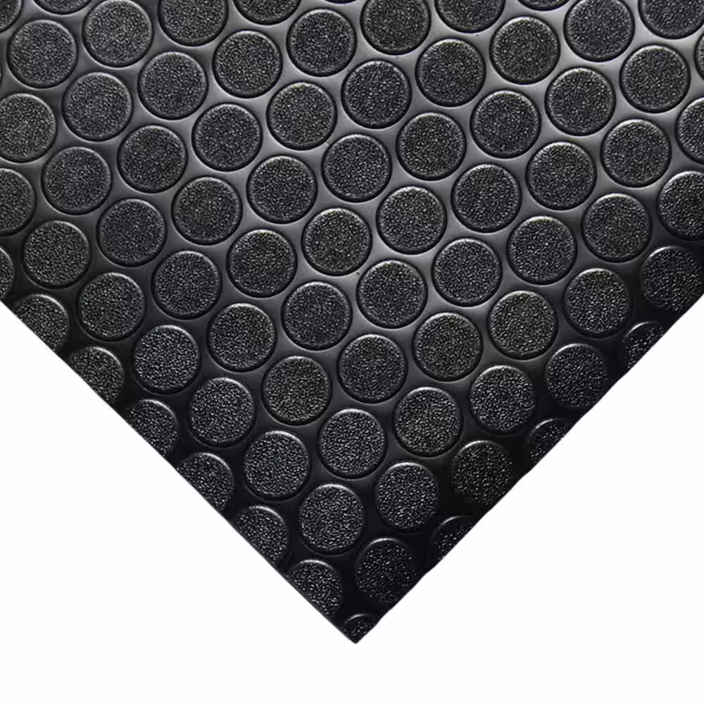 Rubber-Cal Coin Grip 4 ft. x 6 ft. Brown Commercial Grade PVC Flooring
