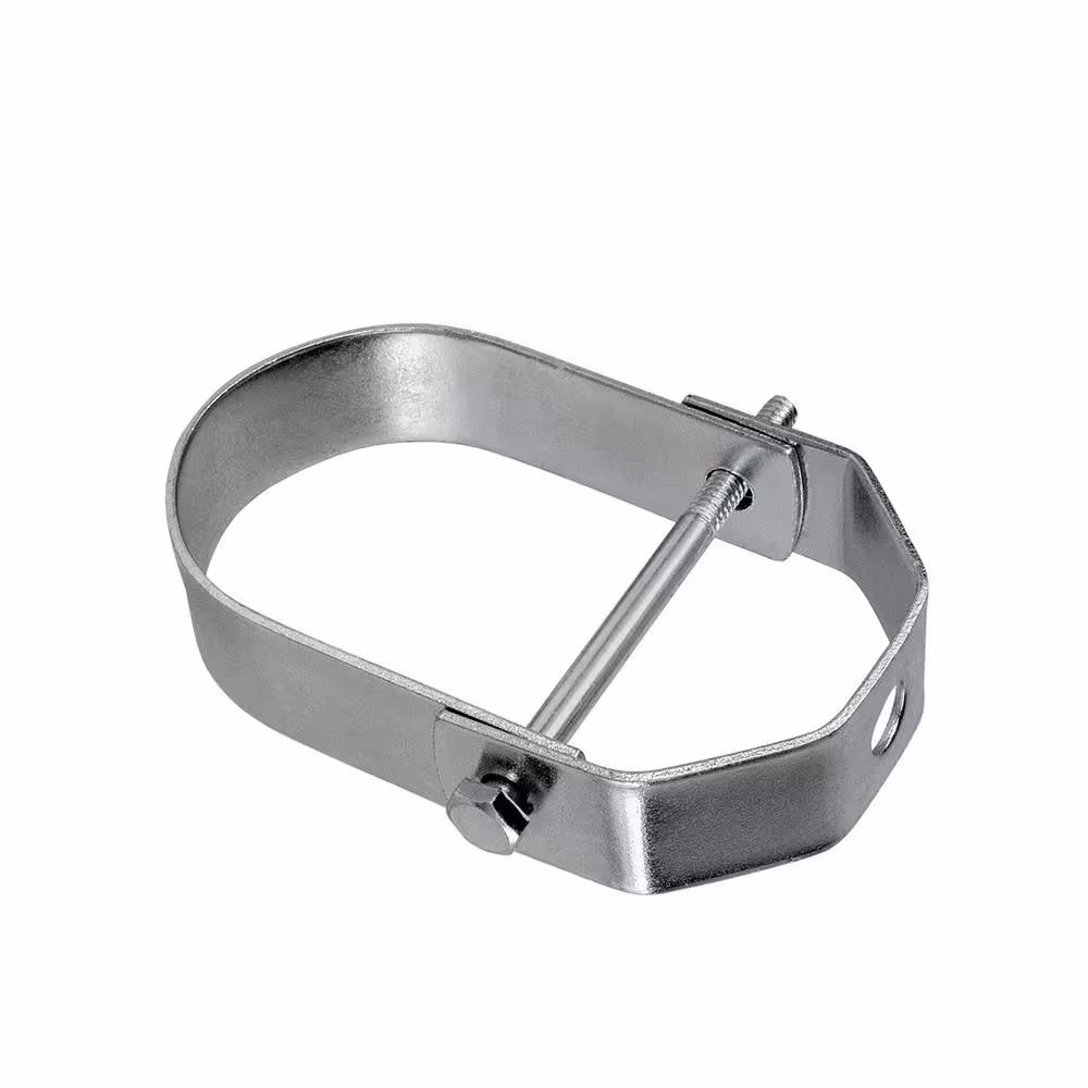 The Plumber's Choice 4 in. Clevis Hanger for Vertical Pipe Support in Light Duty Electro Galvanized Steel