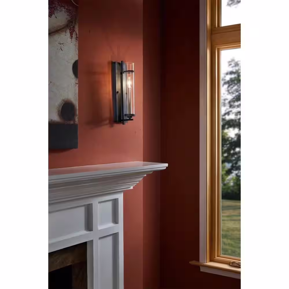 Generation Lighting Ethan Antique Forged Iron/Brushed Steel Sconce
