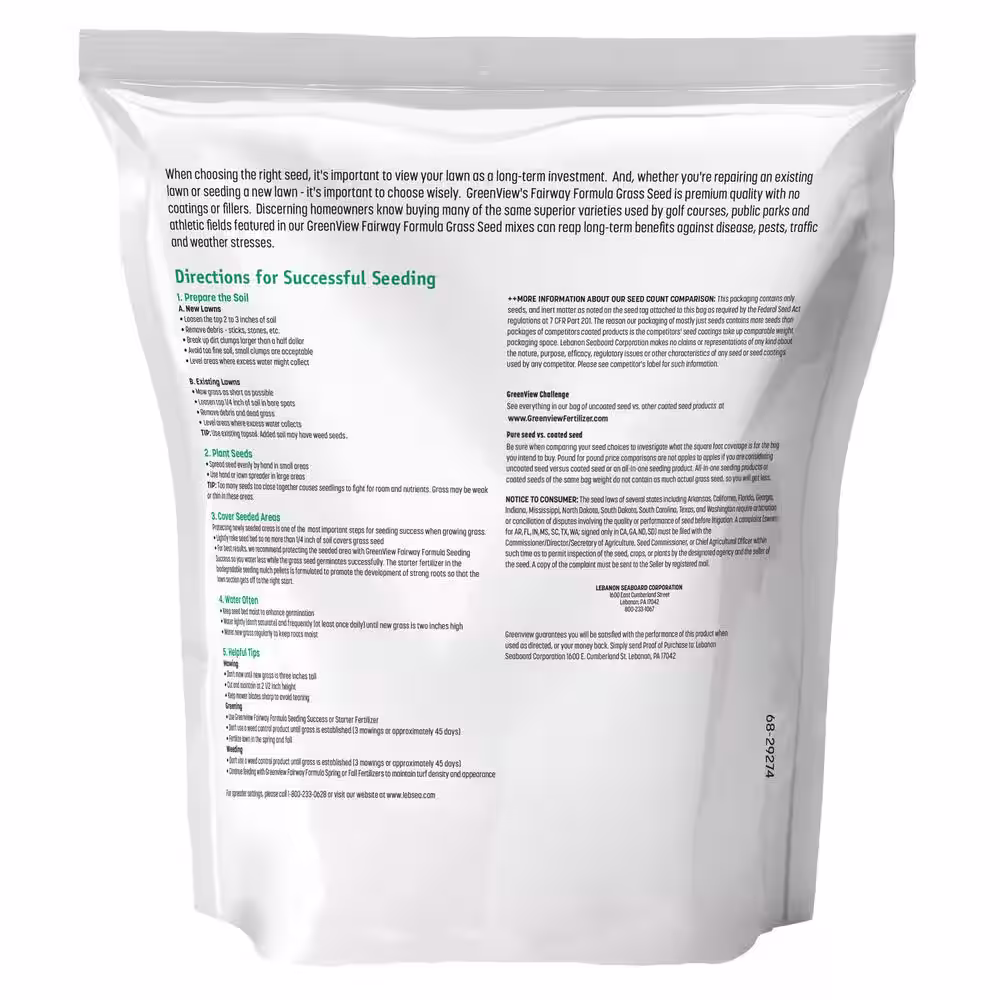 GreenView 7 lbs. Fairway Formula Grass Seed Turf Type Tall Fescue Shady Mixture