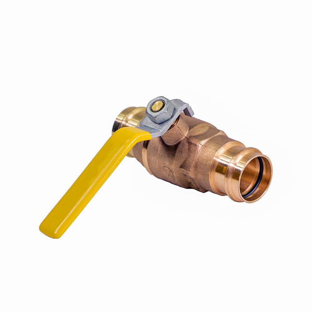 The Plumber's Choice 2 in. Brass Double-O-Ring Press Ball Valve