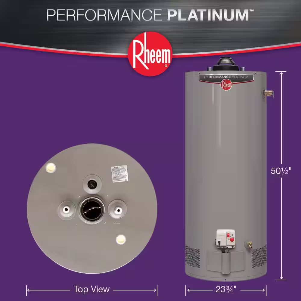 Rheem Performance Platinum 50 Gal. Short 12 Year 36,000 BTU Liquid Propane Tank Water Heater