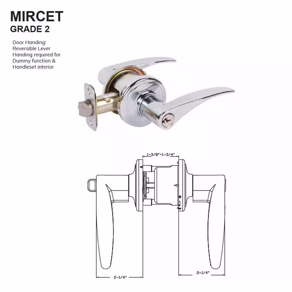 None Grade 2 Mircet Tuscany Bronze Door Entry Lever