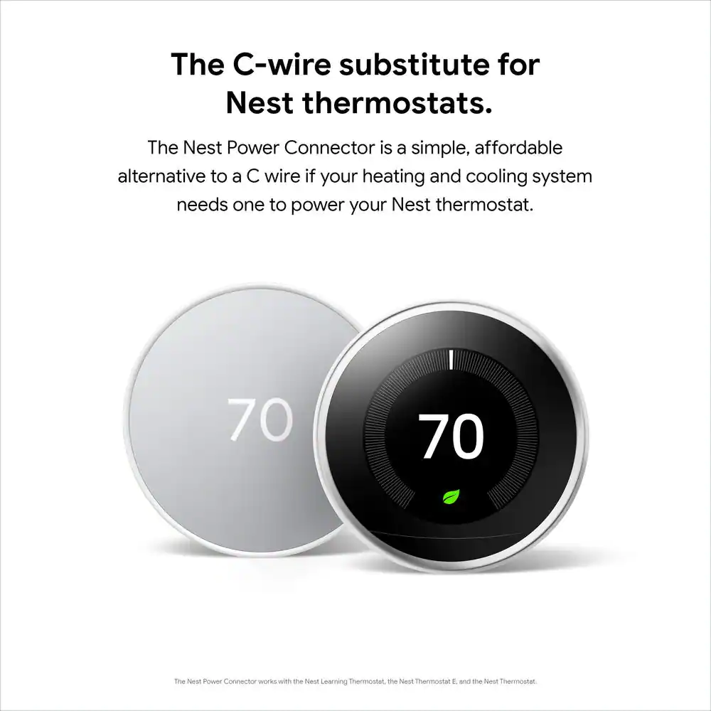 Google Nest Power Connector - C-Wire Substitute - Compatible with Nest thermostats